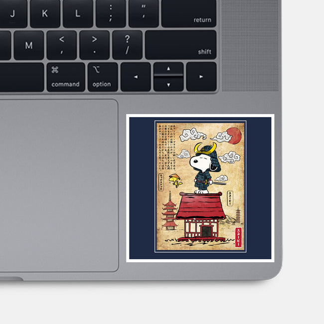 Beagle Samurai In Japan-None-Glossy-Sticker-DrMonekers