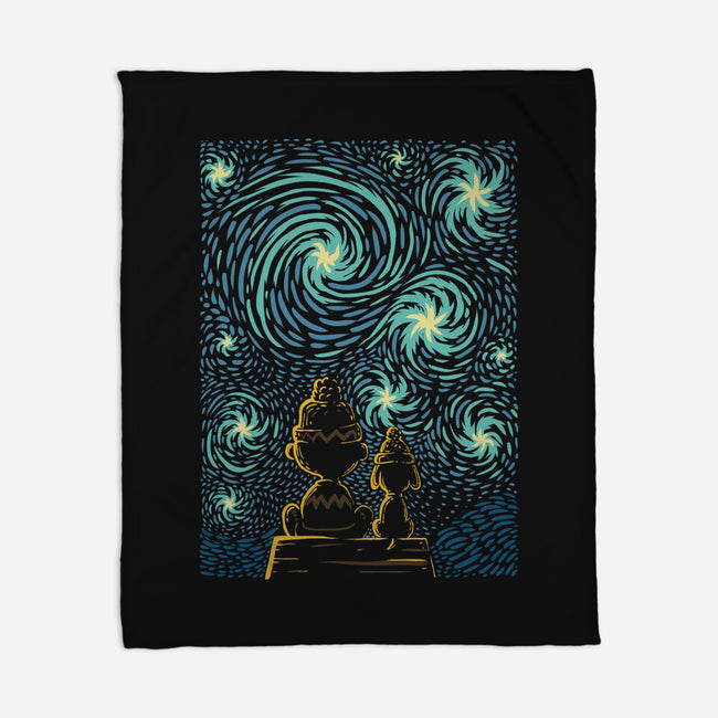 Starry Winter Night-None-Fleece-Blanket-erion_designs