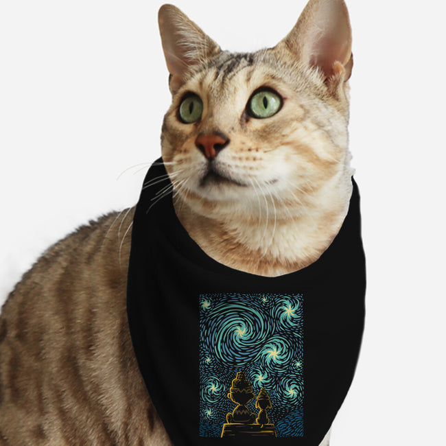 Starry Winter Night-Cat-Bandana-Pet Collar-erion_designs