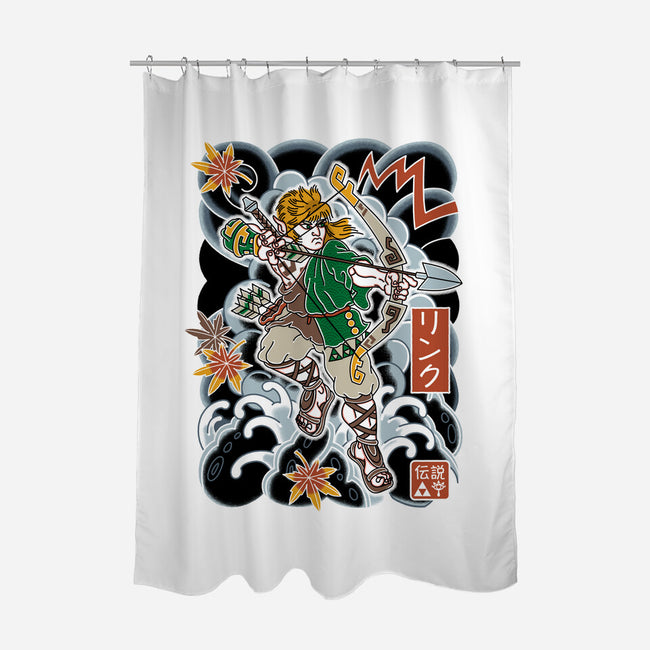 Irezumi Link-None-Polyester-Shower Curtain-Nemons