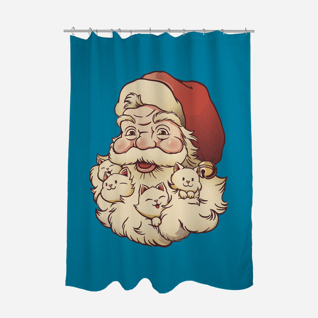 Santa Beard Full Of Cats-None-Polyester-Shower Curtain-tobefonseca