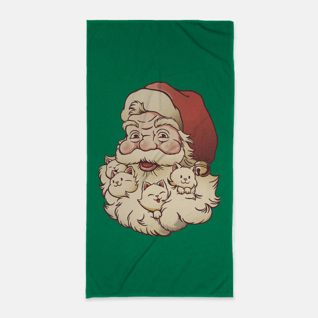 Santa Beard Full Of Cats-None-Beach-Towel-tobefonseca