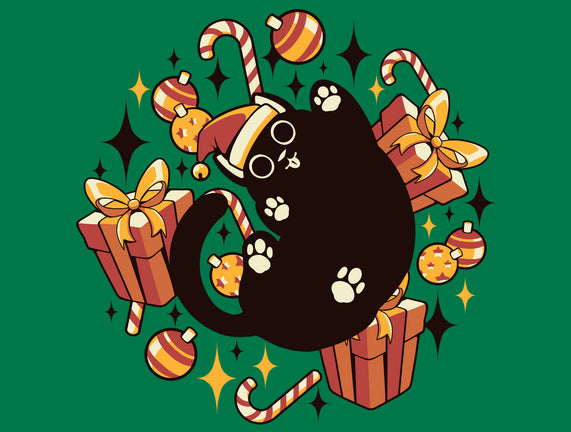 Xmas Kawaii Black Kitten