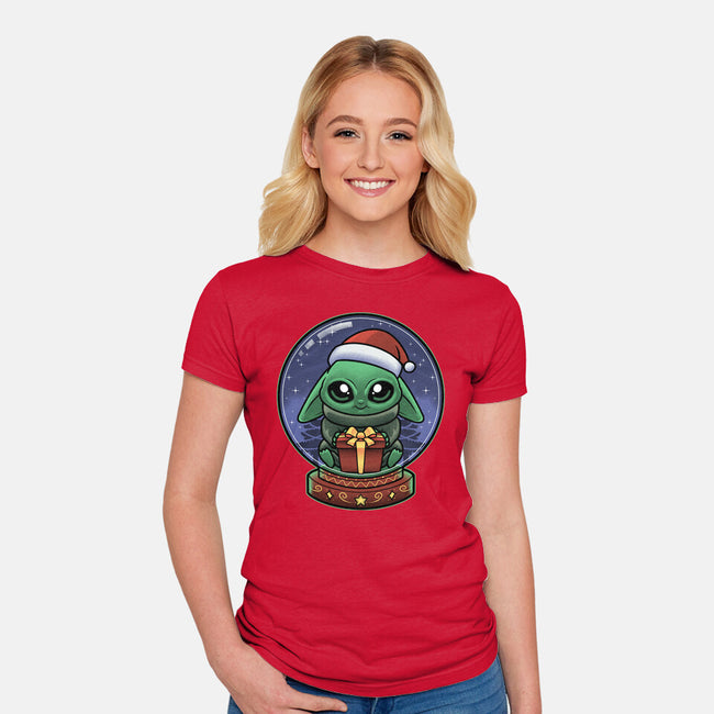 Snow Globe Green Toddler-Womens-Fitted-Tee-Astrobot Invention