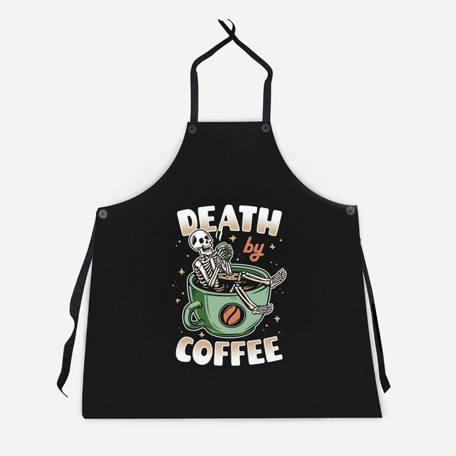 Death By Coffee-Unisex-Kitchen-Apron-Olipop