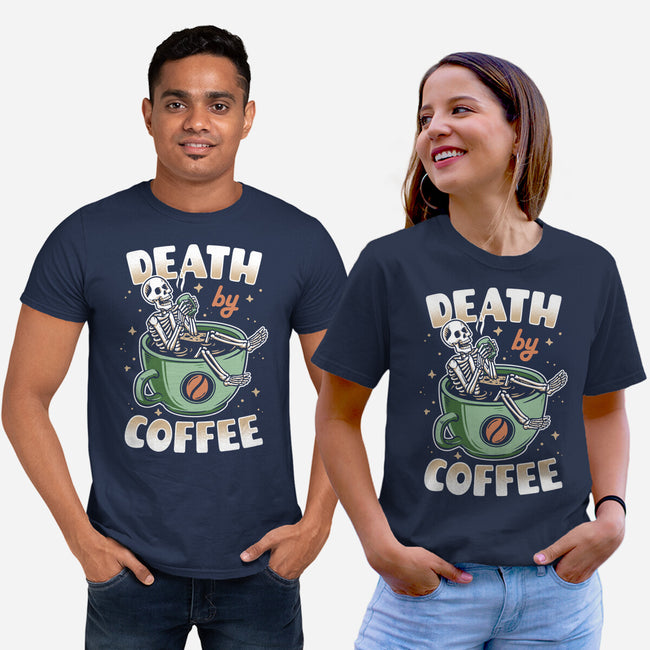 Death By Coffee-Unisex-Basic-Tee-Olipop