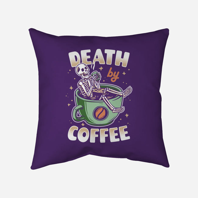 Death By Coffee-None-Removable Cover-Throw Pillow-Olipop
