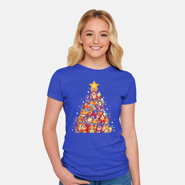 Foxes Tree-Womens-Fitted-Tee-Vallina84