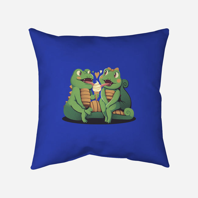 Gecko Love Ice Cream-None-Removable Cover-Throw Pillow-tobefonseca