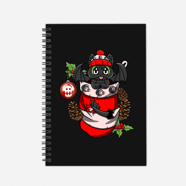 Dragon Christmas Stockings-None-Dot Grid-Notebook-JamesQJO