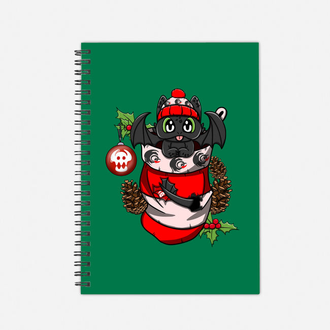 Dragon Christmas Stockings-None-Dot Grid-Notebook-JamesQJO