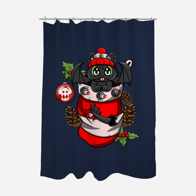Dragon Christmas Stockings-None-Polyester-Shower Curtain-JamesQJO