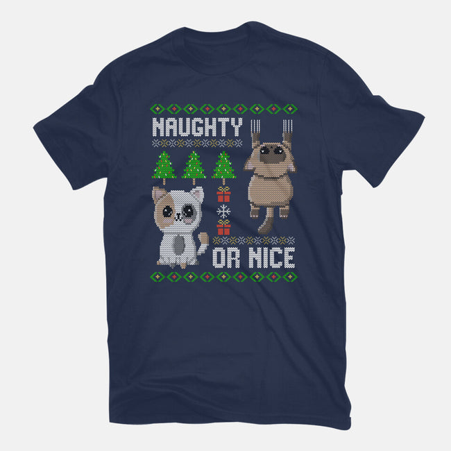 Naughty Or Nice Kittens-Mens-Basic-Tee-NMdesign