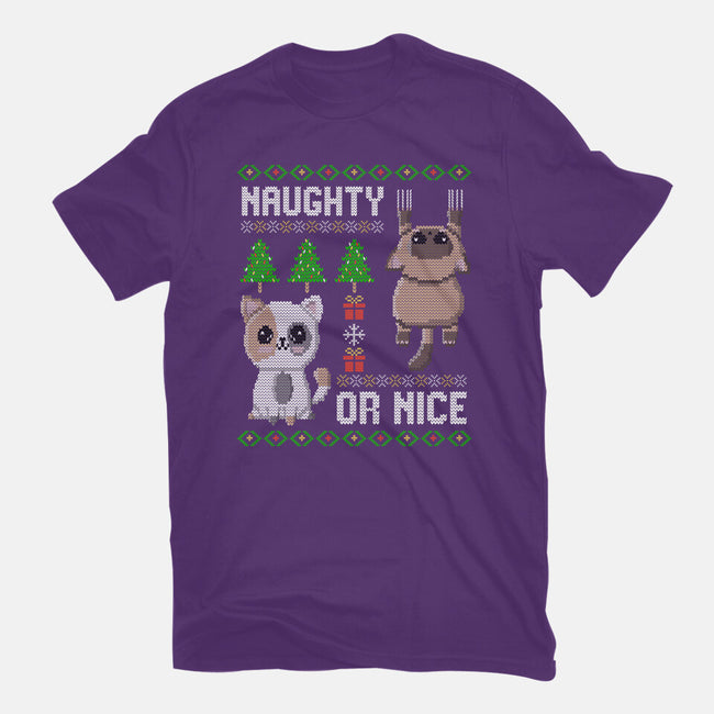 Naughty Or Nice Kittens-Womens-Basic-Tee-NMdesign