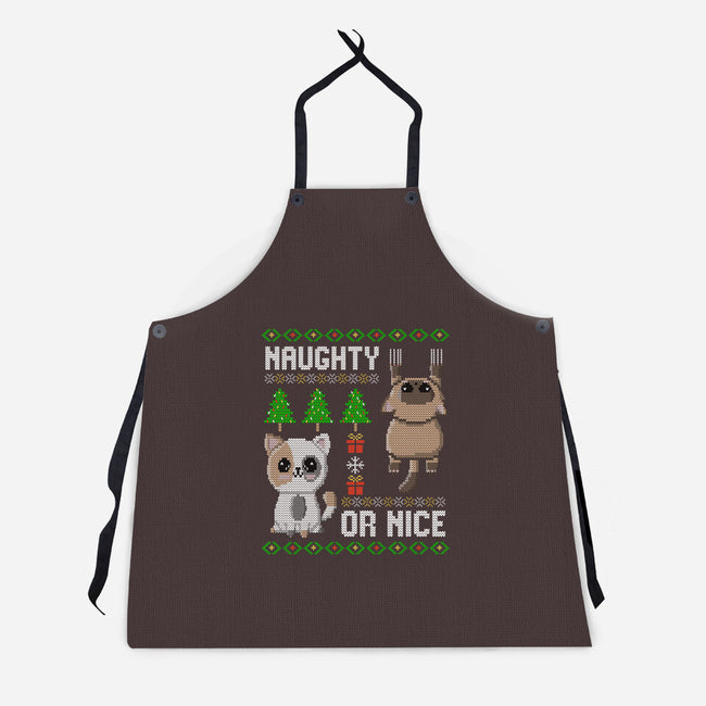 Naughty Or Nice Kittens-Unisex-Kitchen-Apron-NMdesign