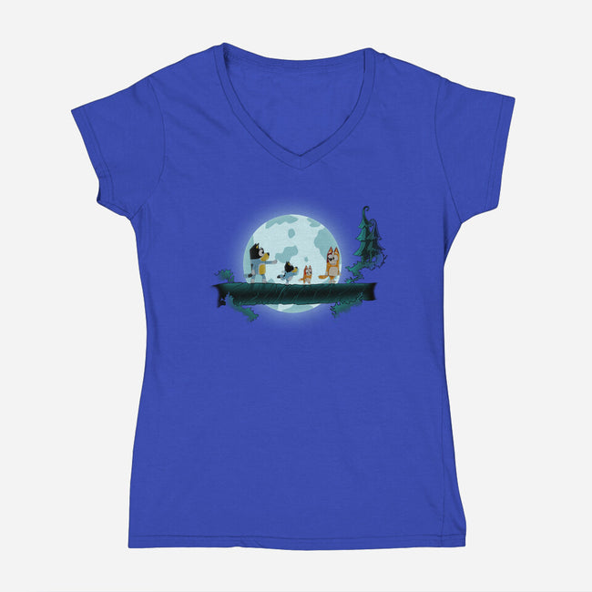 Bluey Matata-Womens-V-Neck-Tee-MaxoArt