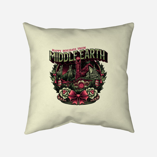 Middle Earth Holidays-None-Removable Cover-Throw Pillow-momma_gorilla