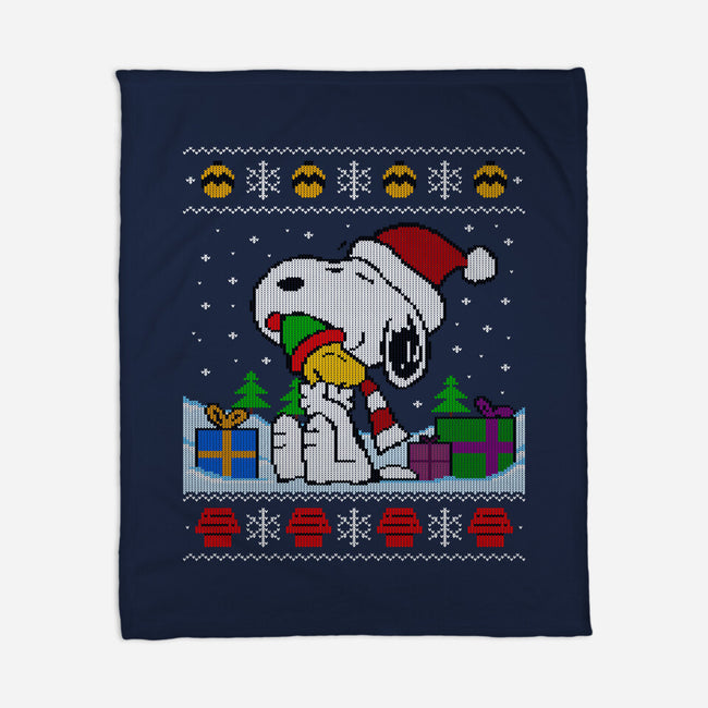 Holiday Beagle-None-Fleece-Blanket-drbutler