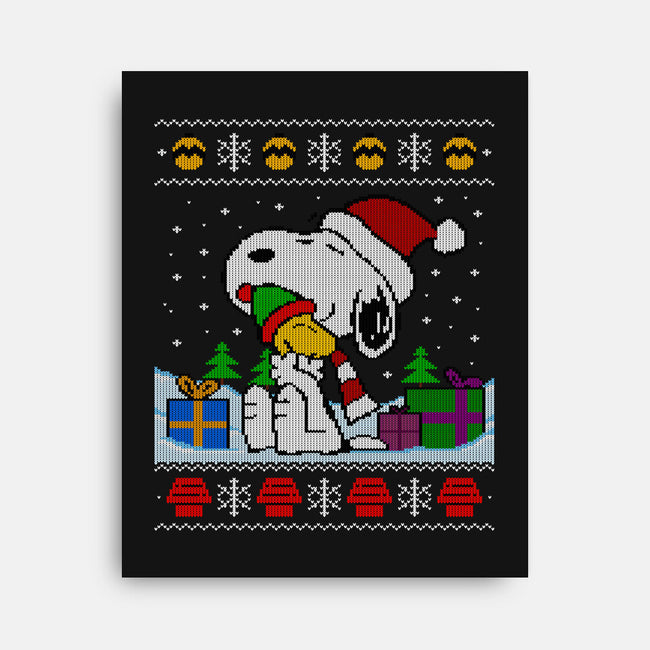 Holiday Beagle-None-Stretched-Canvas-drbutler