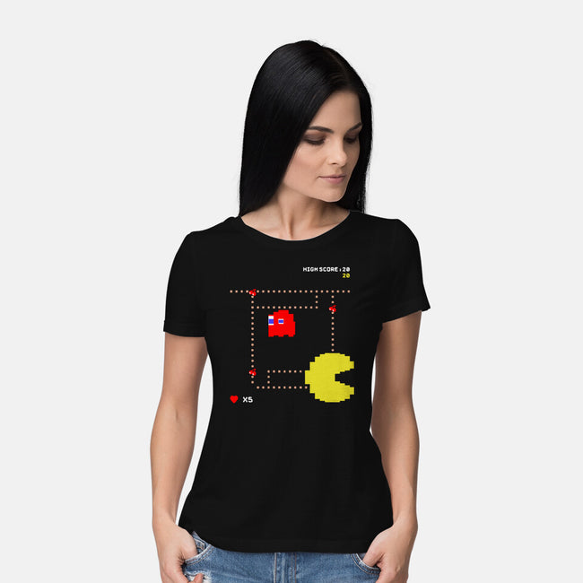 Pac-Man High Score-Womens-Basic-Tee-J. P. Roussel