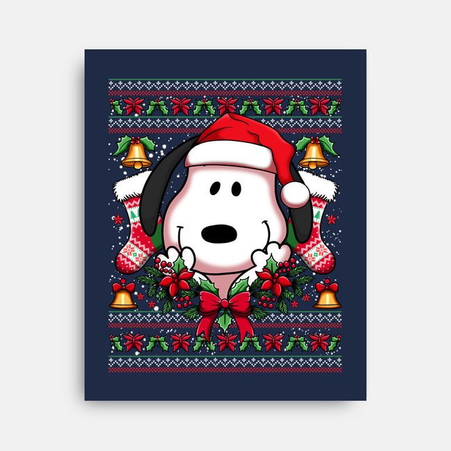 Snoopy Christmas Sweater-None-Stretched-Canvas-JamesQJO