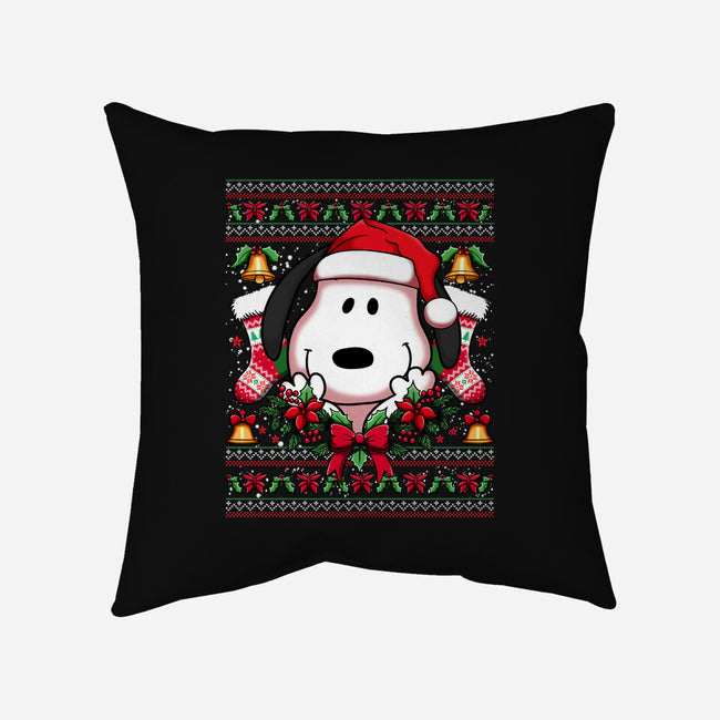 Snoopy Christmas Sweater-None-Removable Cover w Insert-Throw Pillow-JamesQJO