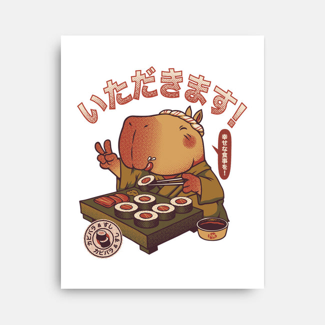 Sushi Chef Cute Capybara-None-Stretched-Canvas-tobefonseca