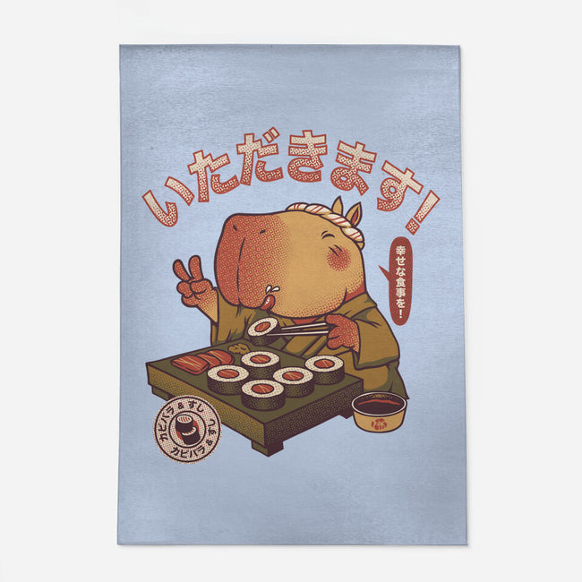 Sushi Chef Cute Capybara-None-Indoor-Rug-tobefonseca
