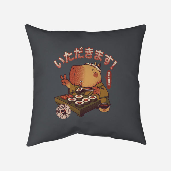 Sushi Chef Cute Capybara-None-Removable Cover w Insert-Throw Pillow-tobefonseca