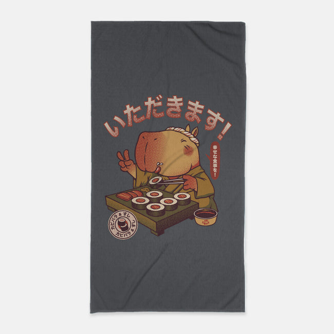 Sushi Chef Cute Capybara-None-Beach-Towel-tobefonseca