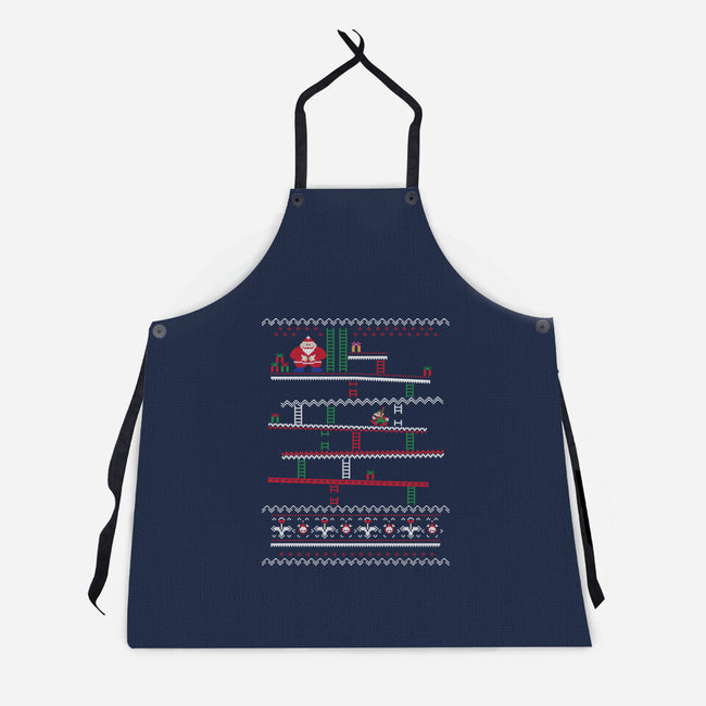 Arcade Climber Christmas-Unisex-Kitchen-Apron-WhosTonyRamos