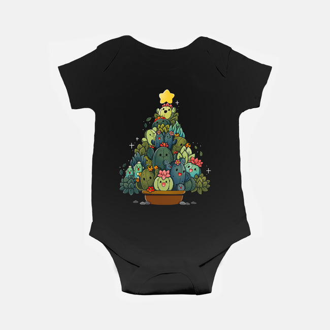 Succulents Xmas Tree-Baby-Basic-Onesie-Vallina84