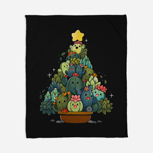Succulents Xmas Tree-None-Fleece-Blanket-Vallina84