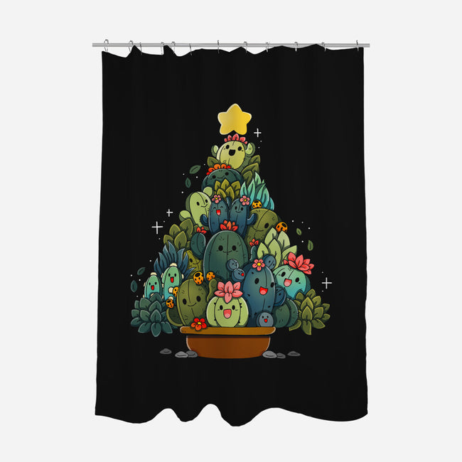 Succulents Xmas Tree-None-Polyester-Shower Curtain-Vallina84