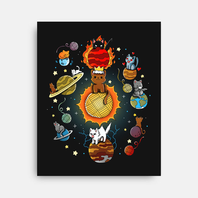 Kittens Solar System-None-Stretched-Canvas-Vallina84
