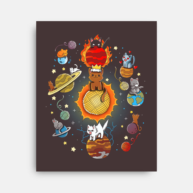 Kittens Solar System-None-Stretched-Canvas-Vallina84