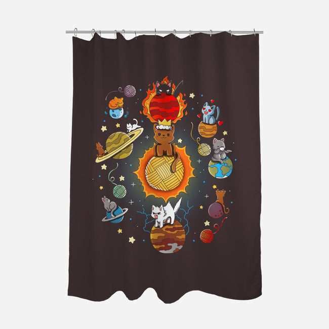 Kittens Solar System-None-Polyester-Shower Curtain-Vallina84