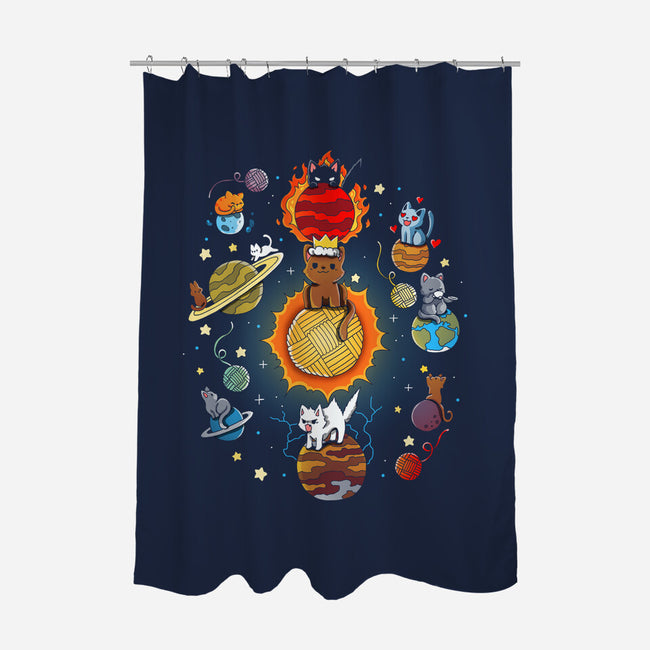 Kittens Solar System-None-Polyester-Shower Curtain-Vallina84