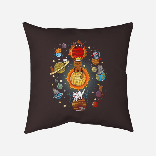 Kittens Solar System-None-Removable Cover-Throw Pillow-Vallina84