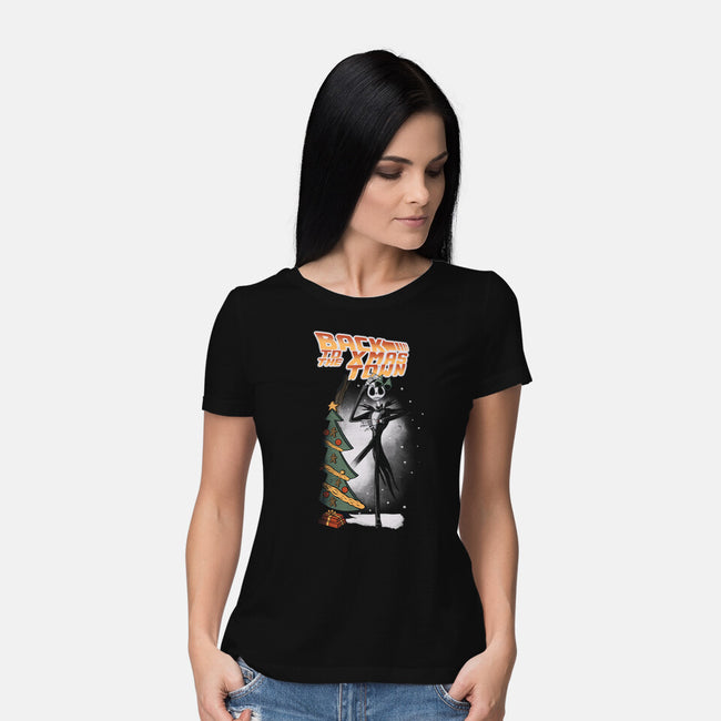 Back To The Xmas Town-Womens-Basic-Tee-Claudia