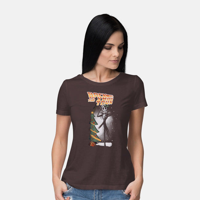 Back To The Xmas Town-Womens-Basic-Tee-Claudia