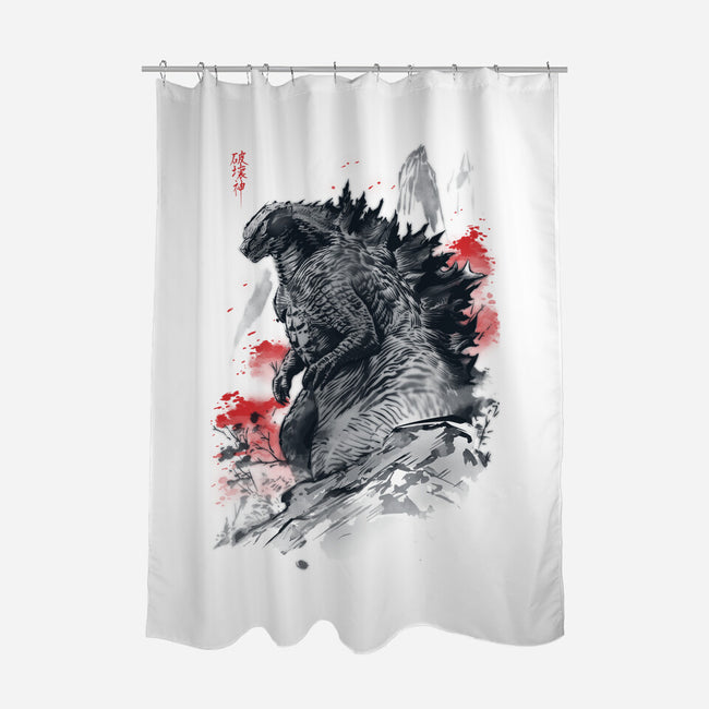 Fear The God Of Destruction-None-Polyester-Shower Curtain-ddjvigo