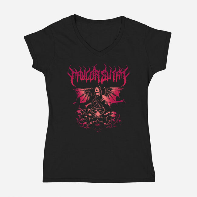 Taylor Swift Death Metal-Womens-V-Neck-Tee-sachpica