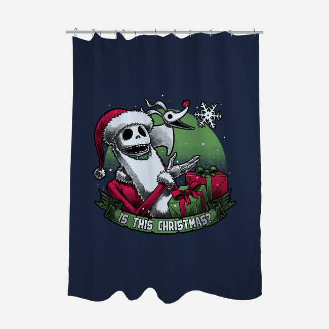 Skeleton Christmas Halloween-None-Polyester-Shower Curtain-Studio Mootant