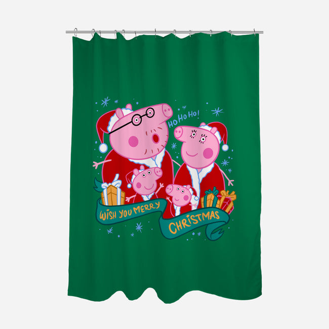 Christmas Family-None-Polyester-Shower Curtain-spoilerinc