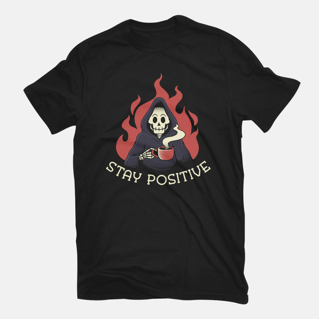 Death Drinking Coffee-Youth-Basic-Tee-tobefonseca
