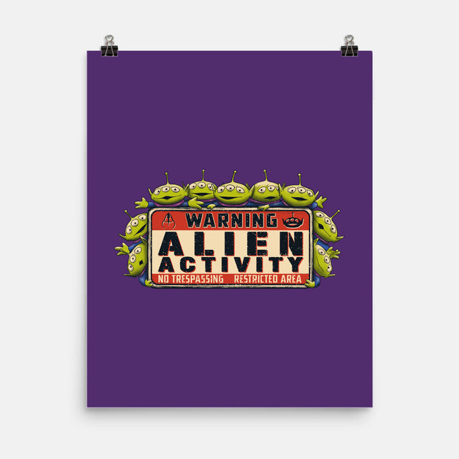 Vintage Alien Warning-None-Matte-Poster-NMdesign