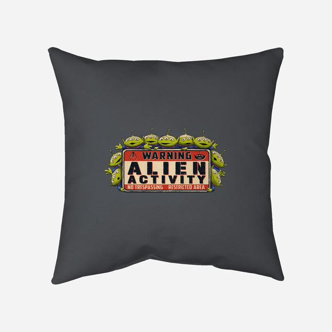 Vintage Alien Warning-None-Removable Cover-Throw Pillow-NMdesign