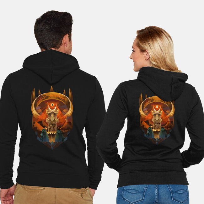 Art Deco Dark Tower-Unisex-Zip-Up-Sweatshirt-daobiwan