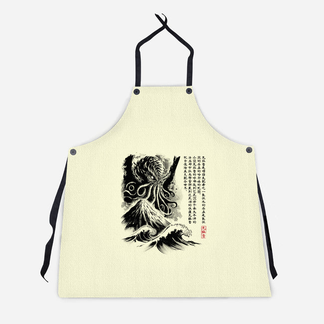 Great Old One Sumi-e-Unisex-Kitchen-Apron-DrMonekers